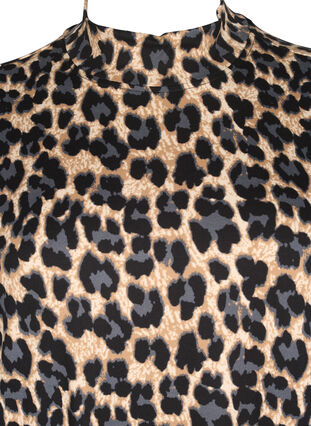 Zizzi FLASH - Langærmet kjole med turtleneck, Leopard Print, Packshot image number 2