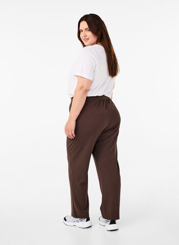 Zizzi FLASH - Bukser med straight fit, Chocolate Brown, Model image number 1