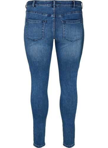 Zizzi Super slim sanna jeans med nittedetaljer, Blue Denim, Packshot image number 1