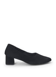 Wide fit - Pump i ruskind, Black