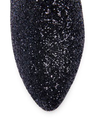 Zizzi Wide fit - Glitter ankelstøvle, Black, Packshot image number 3