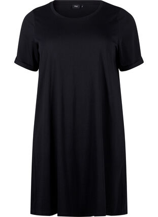 Zizzi T-shirt kjole i bomuld, Black, Packshot image number 0