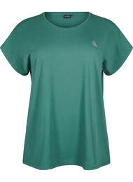 Ensfarvet trænings t-shirt, Posy Green