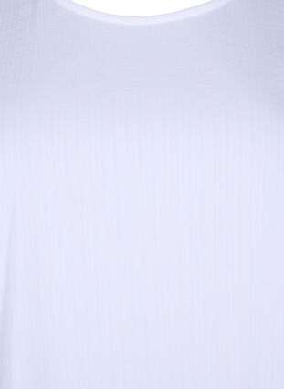 Zizzi Kortærmet bluse i viskose med bindebånd, Bright White, Packshot image number 2