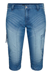 Slim fit capri jeans med lommer, Light blue denim