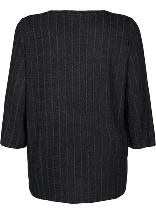 Zizzi Løs bluse med 3/4 ærmer, Black Melange, Packshot image number 1