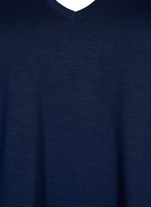 Zizzi Kortærmet basis t-shirt med v-hals, Navy Blazer, Packshot image number 2