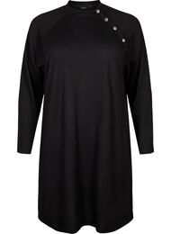 Jersey kjole med knapper, Black