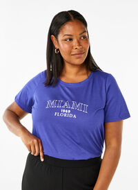 FLASH - T-shirt med motiv, Royal Blue Miami, Model