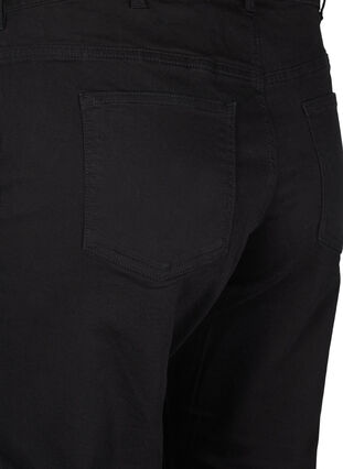 Zizzi Cropped Vera jeans med straight fit, Black, Packshot image number 3