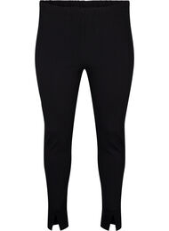 Viskose leggings med slids foran, Black