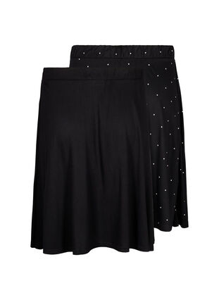 Zizzi 2-pak nederdel i viskose, Black / Black W. dot, Packshot image number 1