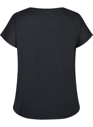 Zizzi Ensfarvet trænings t-shirt, Black, Packshot image number 1