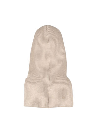 Zizzi Strikket balaclava med snører, Silver Mink, Packshot image number 1