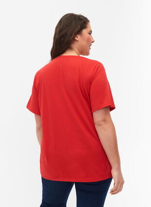 Zizzi FLASH - T-shirt med motiv, High Risk Red, Model image number 1