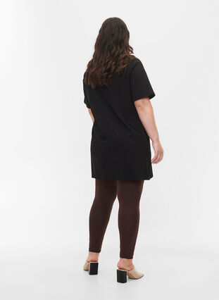 Zizzi Basis leggings i viskose, Coffee Bean, Model image number 1