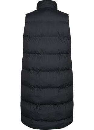 Zizzi Lang vest med lommer og tovejs lynlås, Black, Packshot image number 1