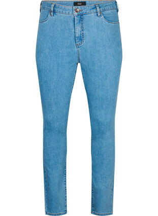 Zizzi Amy jeans med høj talje og super slim fit, Light Blue, Packshot image number 0