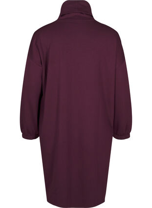 Zizzi A-formet kjole med turtleneck, Fig, Packshot image number 1