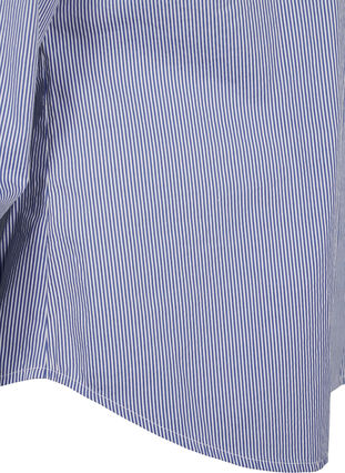 Zizzi Skjorte i økologisk bomuld med perlebroderi, Blue White Stripe, Packshot image number 3