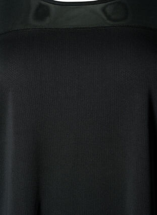 Zizzi Kortærmet trænings t-shirt med mesh, Black, Packshot image number 2