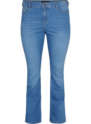 Zizzi Ellen bootcut jeans med høj talje, Light blue, Packshot image number 0