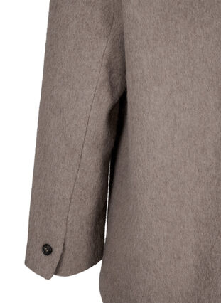 Zizzi Uld blazer med børstet tekstur, Desert Taupe Mel., Packshot image number 3