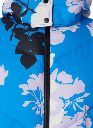 Lang jakke med blomsterprint, French Blue Comb, Packshot image number 2