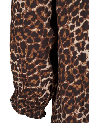 Zizzi Lang kjole med leopardprint og 3/4 ærmer, Leo AOP, Packshot image number 3