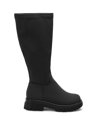 Zizzi Wide fit - Høj støvle med stretch, Black, Packshot image number 0
