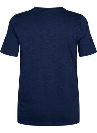 Zizzi Kortærmet basis t-shirt med v-hals, Navy Blazer, Packshot image number 1