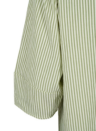 Zizzi Stribet kjole med 3/4 ærmer, Green Stripe, Packshot image number 3