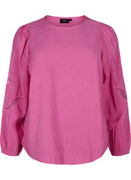 Bluse i TENCEL™ Modal med broderidetaljer, Phlox Pink