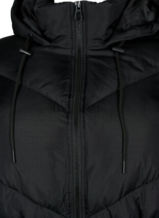 Zizzi Puffer vinterjakke med hætte, Black, Packshot image number 2
