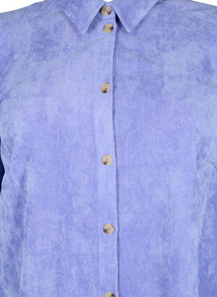 Zizzi Fløjlskjole med 3/4 ærmer og knapper, Lavender Violet, Packshot image number 2