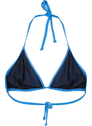 Zizzi Ensfarvet trekants bikini bh, Nebulas Blue, Packshot image number 1