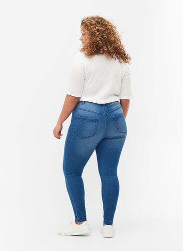 Zizzi Super slim Amy jeans med høj talje, Light blue, Model image number 1