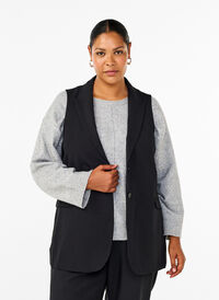 Vest med krave og lommer, Black, Model