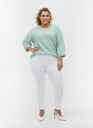 Zizzi Super slim Amy jeans med høj talje, White, Model image number 3