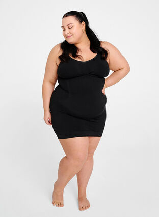 Zizzi Shapewear kjole med tynde stropper, Black, Image image number 1