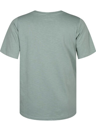 Zizzi Kortærmet basis t-shirt med v-hals, Chinois Green, Packshot image number 1