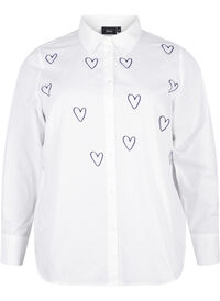 Klassisk skjorte med broderede hjerter