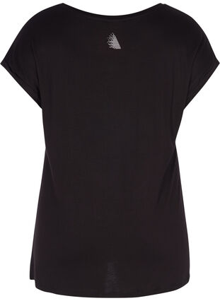 Zizzi T-shirt, Black Fearless, Packshot image number 1