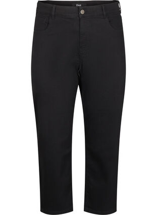 Zizzi Cropped Vera jeans med straight fit, Black, Packshot image number 0