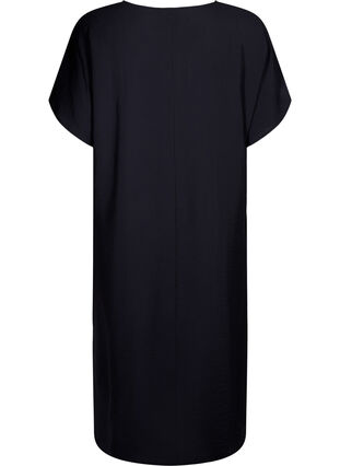 Zizzi V-hals kjole i viskose, Black, Packshot image number 1