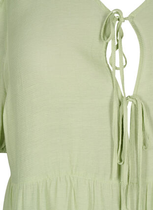 Zizzi A-formet viskose tunika med snøredetalje, Foam Green, Packshot image number 2