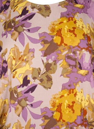 Zizzi Smockbluse med blomsterprint, Purple Flower, Packshot image number 2