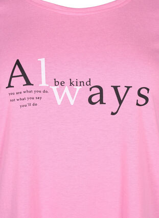 Zizzi FLASH - T-shirt med motiv, Begonia Pink Always, Packshot image number 2