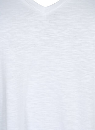 Zizzi Kortærmet basis t-shirt med v-hals, Bright White, Packshot image number 2