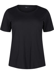 T-shirt i uld og viskose, Black